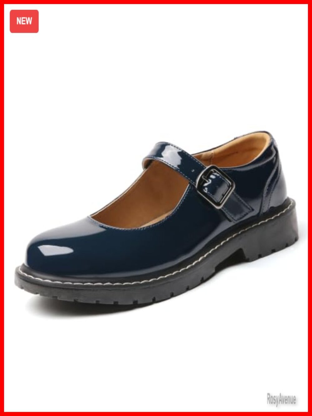 Women's Mary Jane Flats Platform Leather Oxford Non-Slip Buckle School Work